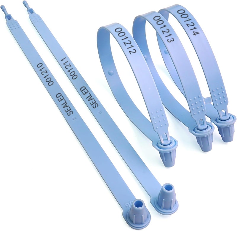 Kocents 100PCS Plastic Truck Seals,Tamper Evident,Each Seal is Numbered Sequentially,Use for Logistics Truck,Trailer, Container Disposable Plastic Seal, Plug-in Type (Blue) - Image 3